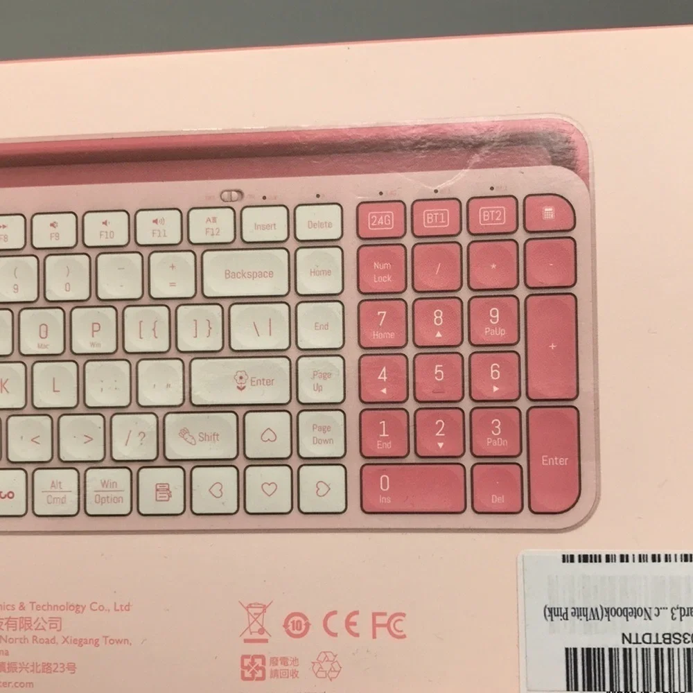 Bluetooth Wireless Keyboard Sealed in Box Pink and White